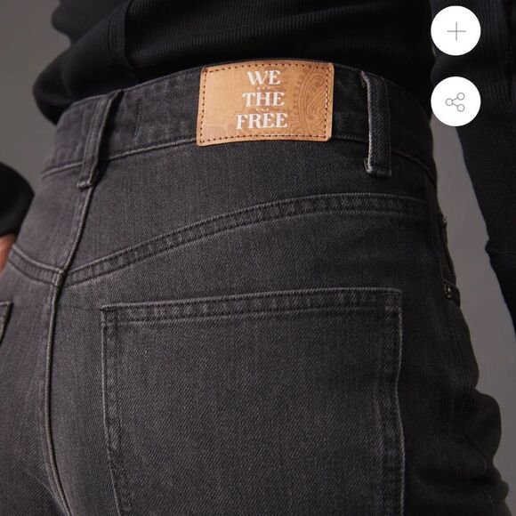 Free People PACIFICA STRAIGHT LEG JEAN | WORN BLACK 25 - Picture 3 of 13